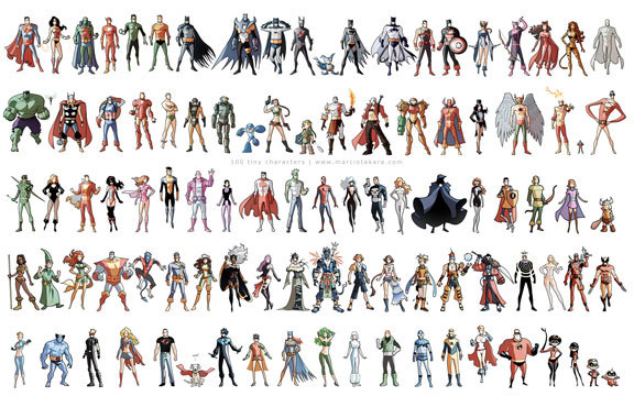 Marcio Takara Illustrates 122 Tremendous Tiny Characters [Art]
By Caleb Goellner
Artist of such comic titles as Boom! Studios' Incorruptible and former Incredibles series, plus other work at Marvel and Image, Marcio Takara makes a big impression...