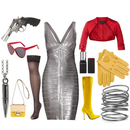 Deadshot (Secret Six) by ziggbot featuring short dressesHervé Léger short dress, $2,215Cropped jacke