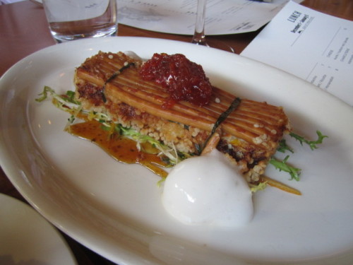 Quite possibly be the best crab cake ever! The Pretzel Crab Cake from David Burke Kitchen.
David Burke Kitchen, 23 Grand Street (at Sixth Ave) SoHo, New York 10013