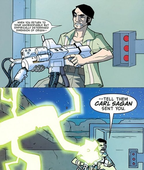 hellyeahscifi:Carl Sagan in Action From Atomic Robo 