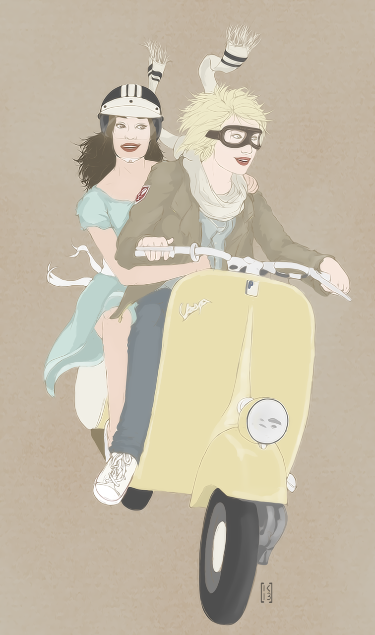 mschfmngd:  ☆ Faberry Week - 1950s promptYeah, Vespas aren’t that tall, but shhhh…