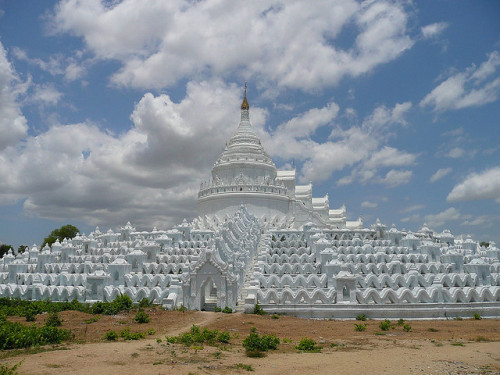 by hornuts on Flickr.The beautiful white Hsinbyume or Myatheindan Pagoda - Mingun, Myanmar.