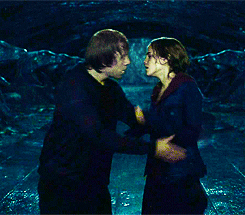 Ron and Hermione kiss in: