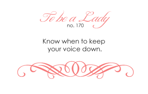 To Be A Lady