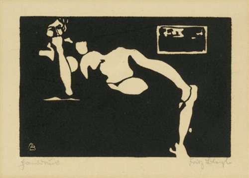 Fritz Bleyl, Ruhender Akt woodcut, 1905