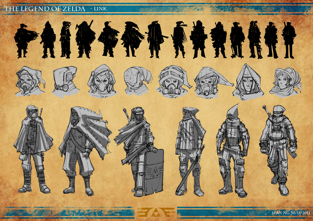 dogbomber:  Post Apocalypse Zelda, Part 2 A few developmental sketches on the characters,