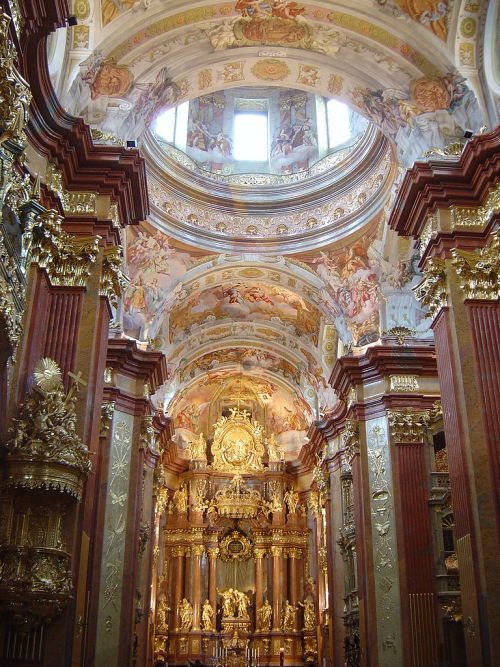 a-l-ancien-regime: Benedictine abbey of Melk, Lower Austria: church Inspiration for our Maria Collec