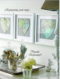 little-miss-dreams:  where you met, where you married, where you honeymooned  I just love the maps in the frames in different shapes. What if they were profiles?