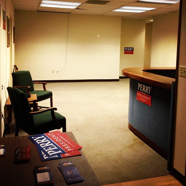Still Life: Rick Perry’s campaign office in Columbia, SC (Taken with instagram)