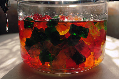 jasmine-blu:  Drunken Gummy Bears What you need to make them: Alcohol of your choice