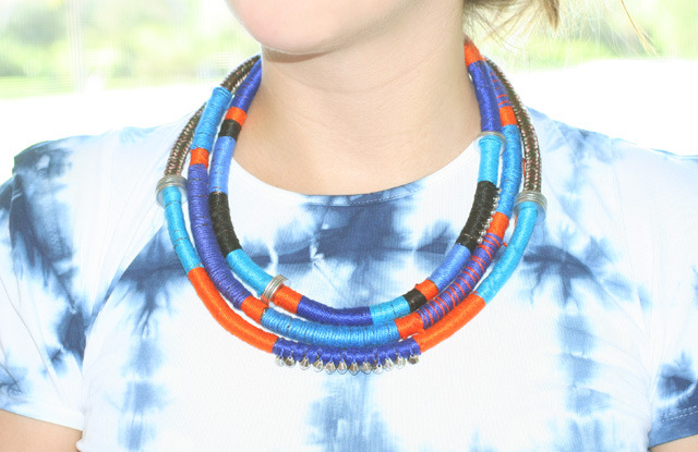 Tribal Necklace | I Spy DIY
Tribal anything is on my mind at the moment- I love the bright colours, the geometric shapes, and the silver details. I love this necklace, though of course it would take a while to make. But if you bought something...