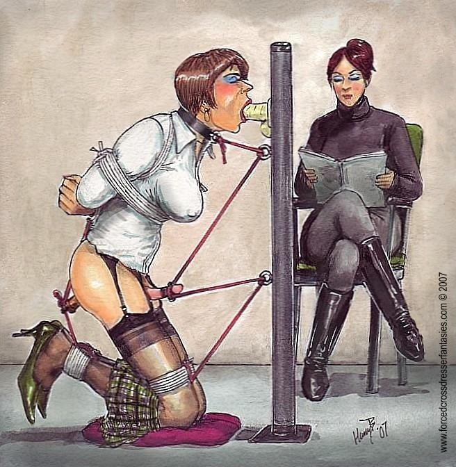 Bill ward femdom spanking art