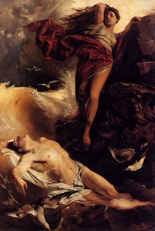 Hero Finding Leander by Ferdinand Keller porn pictures