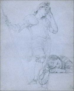 poboh:  Study of Two Soldiers: The King’s Comrades in Arms,  ca 1754,  Charles Joseph Natoire. French Rococo Era Painter (1700-1777) 