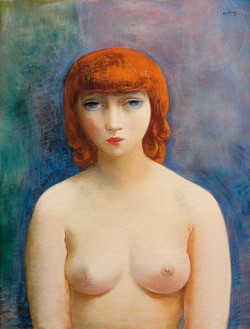 amare-habeo:  Moïse Kisling (1891-1953) Young Woman with red hair (Jeune femme rousse), 1927 