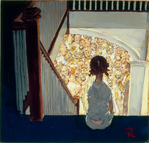 poboh: Little Girl Looking Downstairs at Christmas Party, Norman Rockwell. (1894-1978)