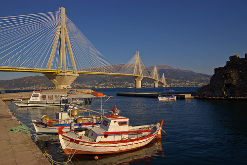 by Giorgos Pastrikos on Flickr.The Rion-Antirion bridge is the world&rsquo;s longest multi-span cabl