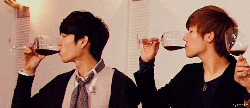 Woogyu’s reactions to drinking wine