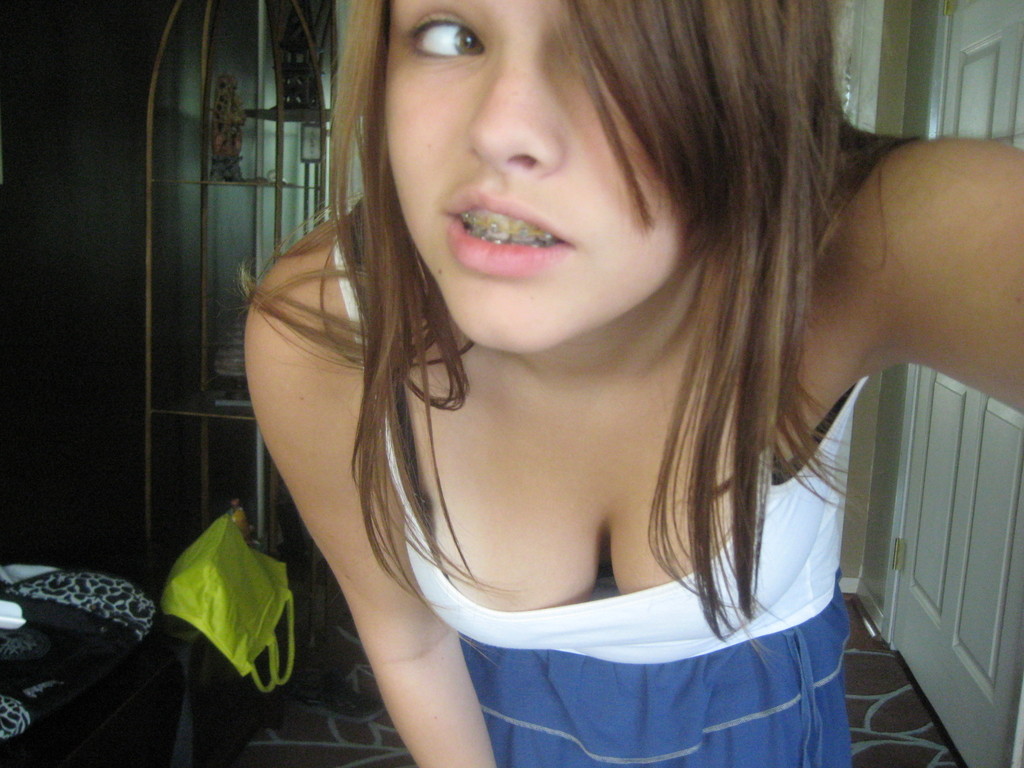 Petite redhead teen self shot