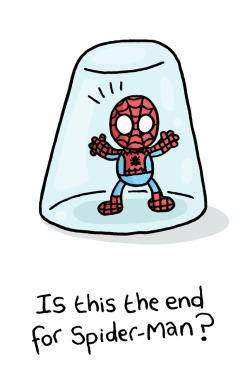 herochan:  Squid-bits: My partner once said that the best way to kill Spider-Man would be to trap him under a giant glass and leave him there. I think it’s a sound theory. 