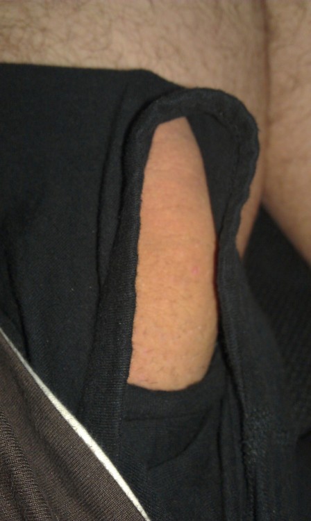 justanotheruncutcock:  Flaccidly slipping out of my boxers.  #uncut