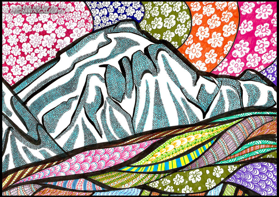 fuckyeahpsychedelics:  “Hipster Mountain” by dariagallery 