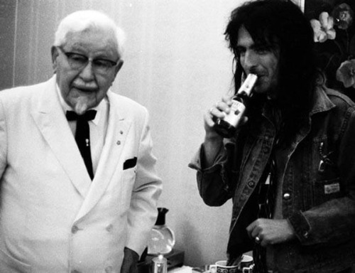 matthewnewton:  Alice Cooper and the ‘Chicken Incident’ of 1969 “After an unrehearsed stage routine involving Cooper and a live chicken garnered attention from the press, the band decided to capitalize on tabloid sensationalism, creating in the