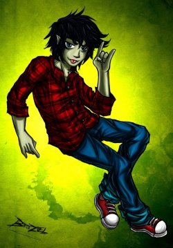 marshall-lee-and-fionna:  One night Marshall Lee was wondering around Fionna and Cake’s house when he heard Fionna talking about him. Marshall Lee got in closer and listened to what she was saying. She told Cake that Marshall Lee was so hot she wanted