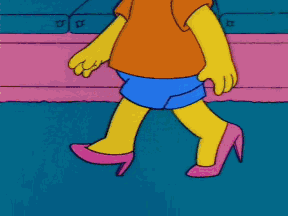 loboculiao:  -Tacón, punta, tacón, punta… -No sé, Bart, estoy empezando a dudar.