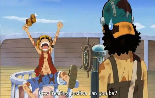 mugiwara-no-ichimi:  Luffy: Oh! This meat has gotten a lot better with the extra soy! Usopp: How freaking positive can you be? 