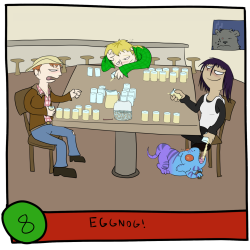 Eggnog drinking contest! Naturally, since