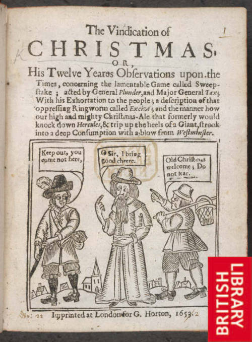 thestuartkings:  Father Christmas was banned by the Puritans under Cromwell in the mid-17th century.
