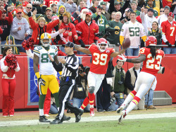 siphotos:  The Packers perfect season has come to as end as the defending Super Bowl champions were upset by Kansas City yesterday. The Chiefs, playing for interim coach Romeo Crennel, frustrated the Packers offense on their way to a 19-14 victory. (David