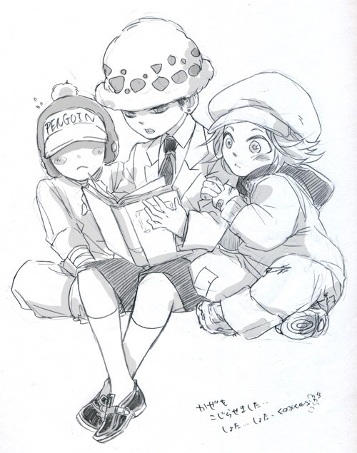 bemusedwiththeworld:  いろんな落書きつめつめ（主にローさん） by  さっさまん@ついった  .  Such adorable chibi-s. O.O (And some pretty cool older selves. >:D) 