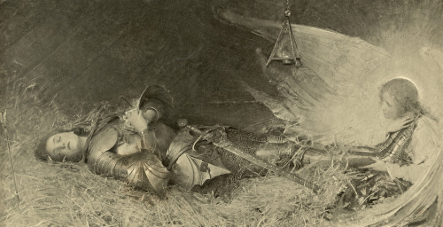 blueruins:Joan of Arc. A beautiful black & white reproduction of the painting by George W. Joy.