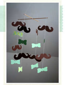 mymostfrivolousthoughts:  I think this is a great idea, a mustache mobile from Paper playgrounds.  For J. Argyl Plath