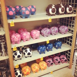 Cute piggy banks at Fred Meyer (Taken with instagram)