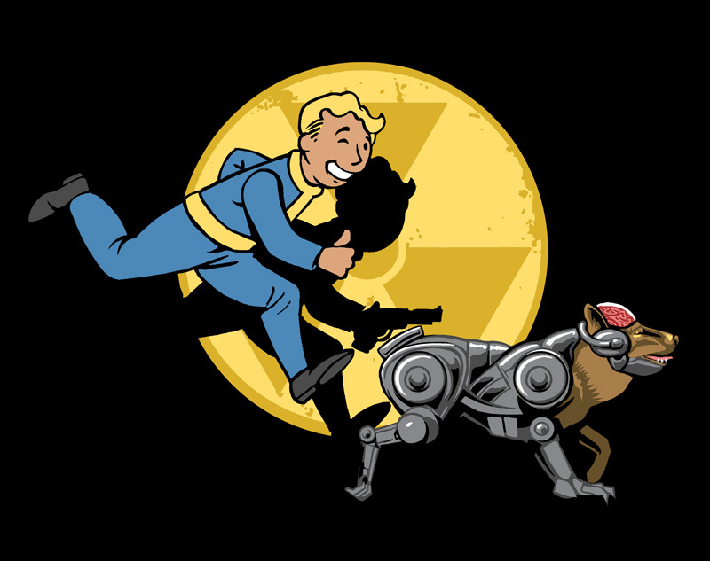 gamefreaksnz:  Famous Tin Tin image feat. Vault Boy and Rex from Fallout New Vegas