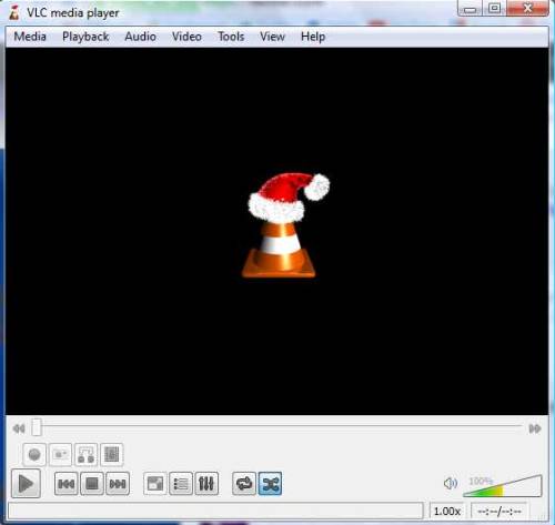 Hee.  Even VLC Player is getting in the Christmas mood.