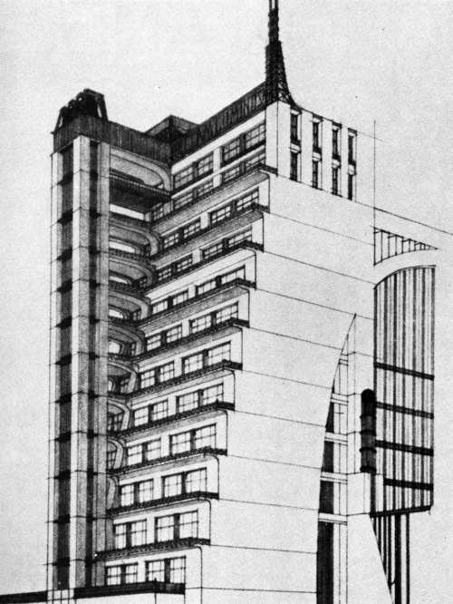 archiveofaffinities: Antonio Sant ‘Elia, House with Setbacks and Exterior Lifts and ‘La Centrale El