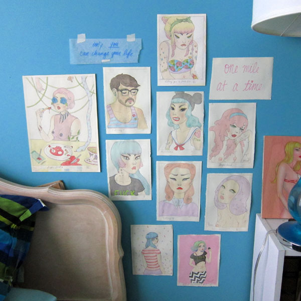 wishcandy:  Progress of my art wall. Feeling awesome about it. Makes me feel more