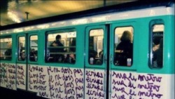 visual-poetry:  “je ne dois pas écrire sur le métro” “i must not write on the subway” 