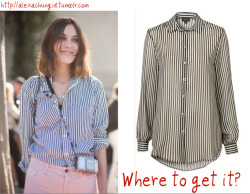 ACID: Where to get it?
Alexa is wearing a pinstriped shirt at the Celine show during PFW which looks like this shirt from Topshop. Get yours here!