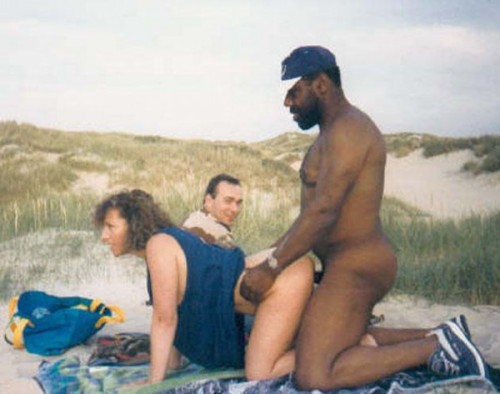 mikes-madness:  Cuck watches while his wife is fucked hard on the beach. 