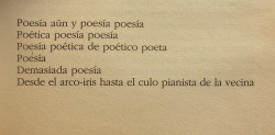 paroxismos:   Poesía, demasiada poesía