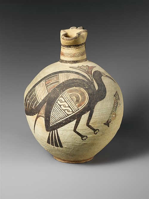 uncertaintimes:Terracotta jug, 750–600 B.C.
