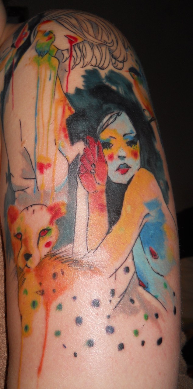 This is my new ink.
It is a compilation of pieces from my favourite artist Conrad Roset. It was originally a watercolour so transferring it to tattoo form was quite hard and a massive thanks goes out to my tattoo artist Steli at Barry Louivaine’s...