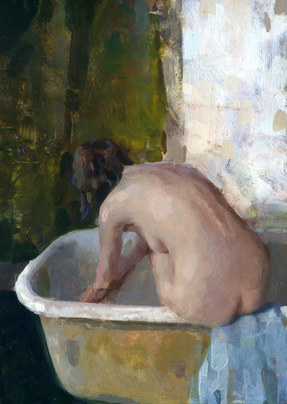 Jon Redmond, Nude Sitting on Bathtub