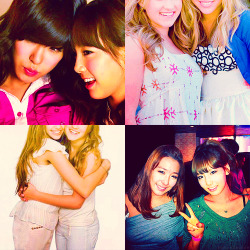 foryourwish:    au meme: taeyeon &amp; tiffany, miley &amp; lilly (hannah montana)requested by anonymous   