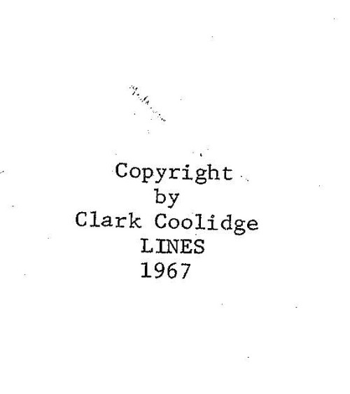Clark Coolidge, 1967 by Clark Coolidge [view] [download]